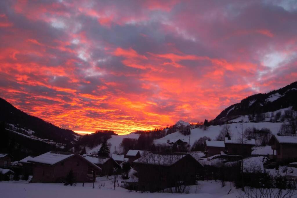 A4 Km De Megeve Tres Joli Studio Avec Jacuzzi ,Vue Sur Les Montagnes Au Calme Praz-sur-Arly Zewnętrze zdjęcie