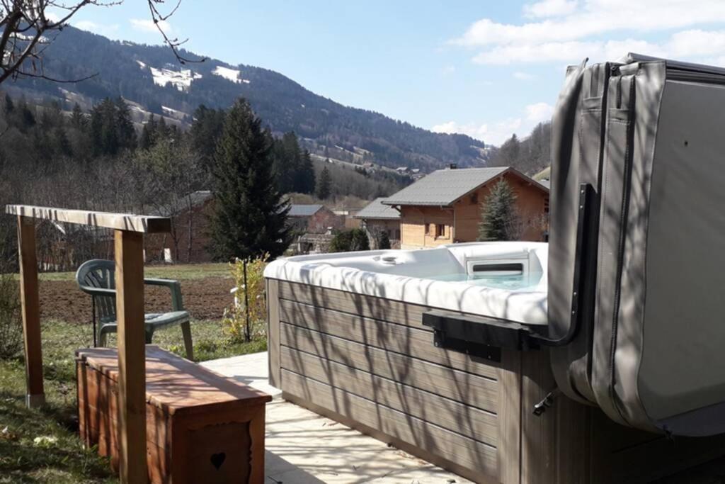 A4 Km De Megeve Tres Joli Studio Avec Jacuzzi ,Vue Sur Les Montagnes Au Calme Praz-sur-Arly Zewnętrze zdjęcie