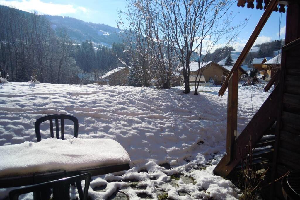 A4 Km De Megeve Tres Joli Studio Avec Jacuzzi ,Vue Sur Les Montagnes Au Calme Praz-sur-Arly Zewnętrze zdjęcie